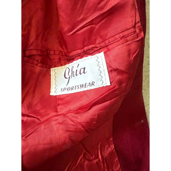 Vintage GHIA Red Button-Up Men's Western Blazer Embroidered Desert Sunset Sz 36 - Picture 7 of 9